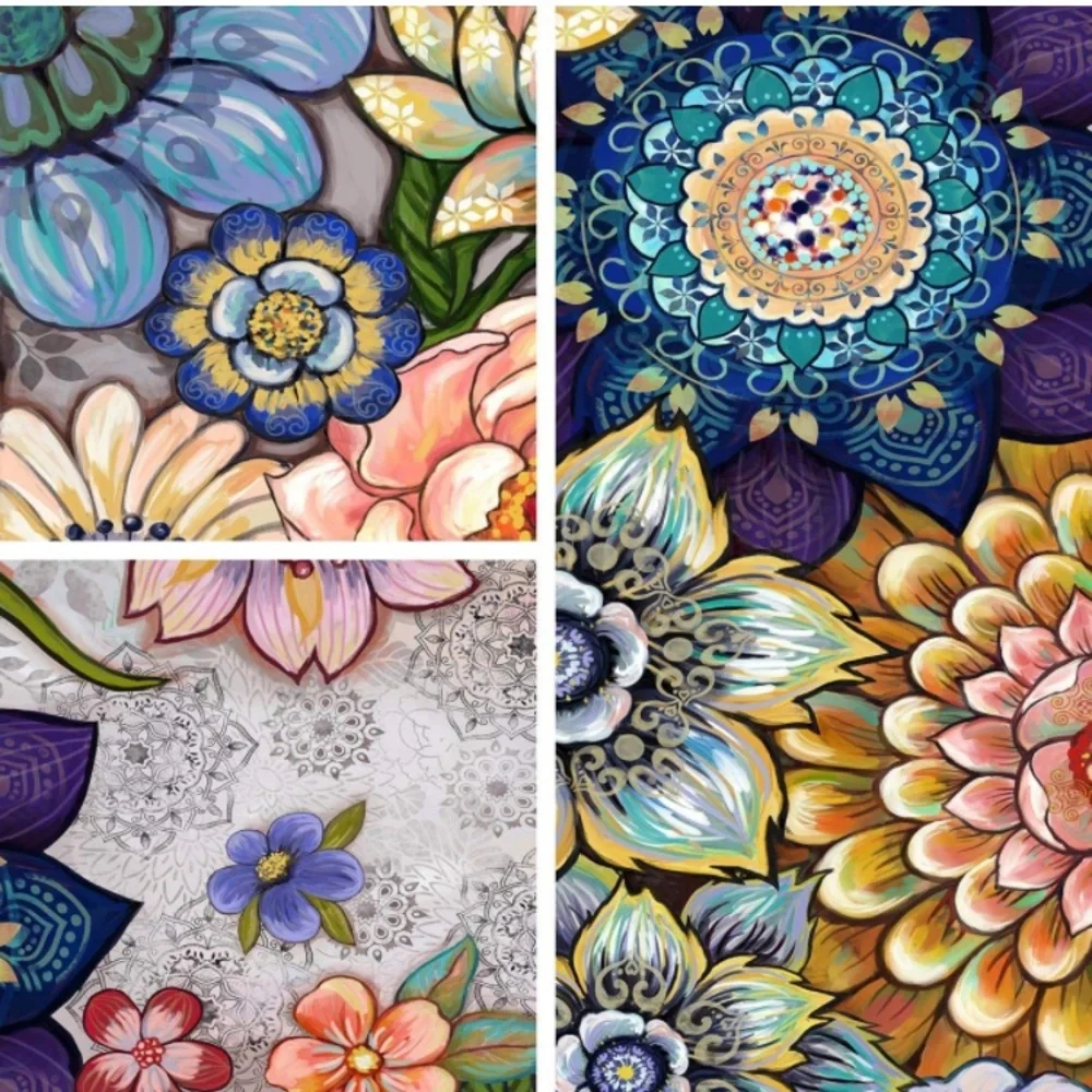 Colorful Floral Botanical Wildflower Nature Tapestry Wall Art for Bed/LivingRoom